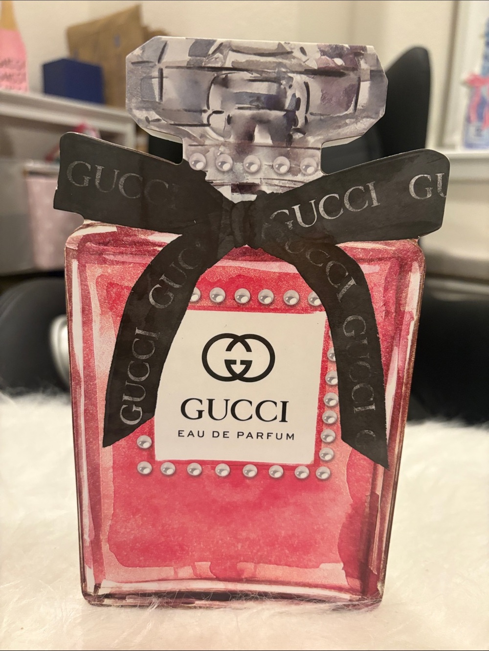 New Gucci 3D Wood Perfume Bottle Decor Ornament